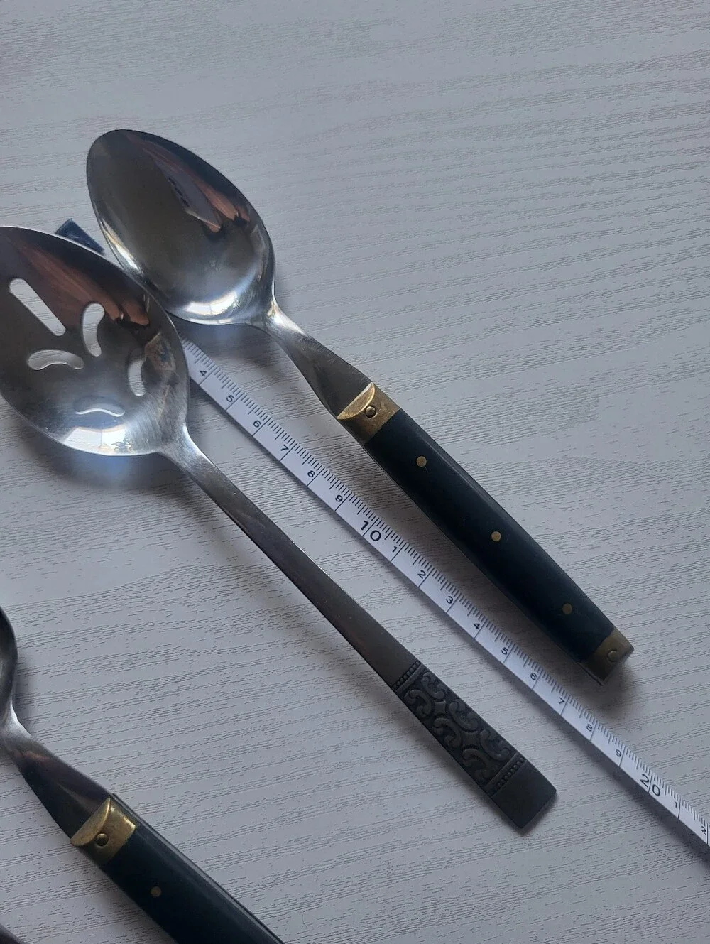 Black Handle Stainless Steel Serving Spoon Set - 4-Piece Roger Made In Japan I
